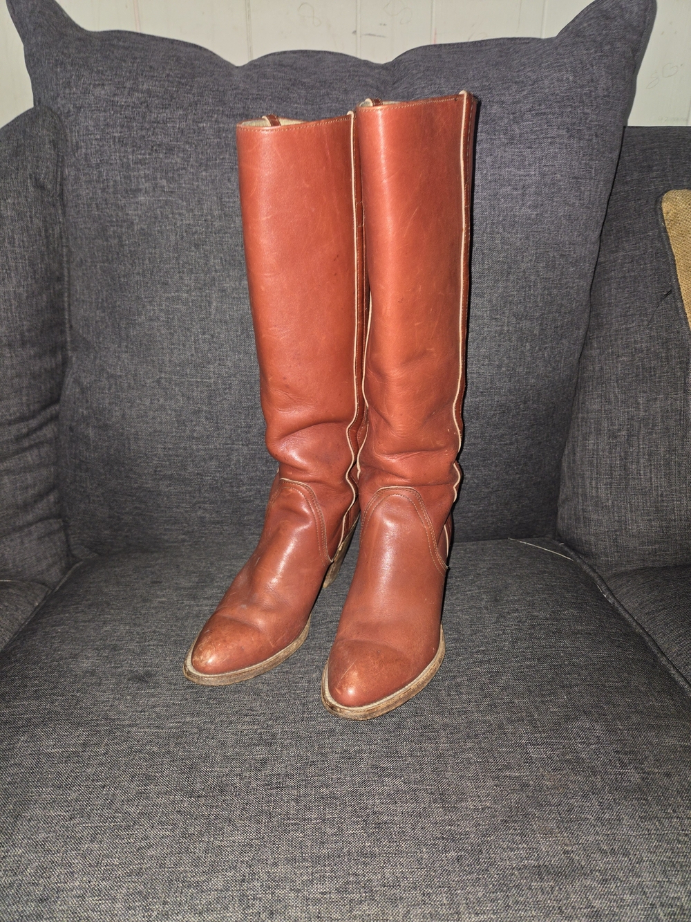 Classic Tall Leather Frye Riding Boots - Brown